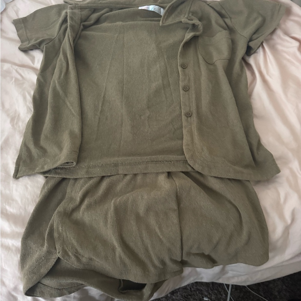 Free People Olive Green Women Shorts